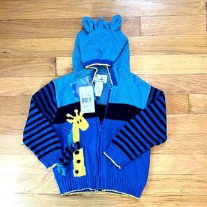 NWT, 24M Florence Eisemen Giraffe Hoody Knit Sweater